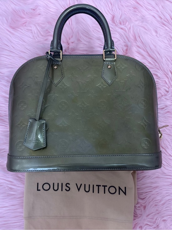 Louis Vuitton Handbags - Louis Vuitton Alma PM Monogram Vernis metallic Blue Green Patent -read condition